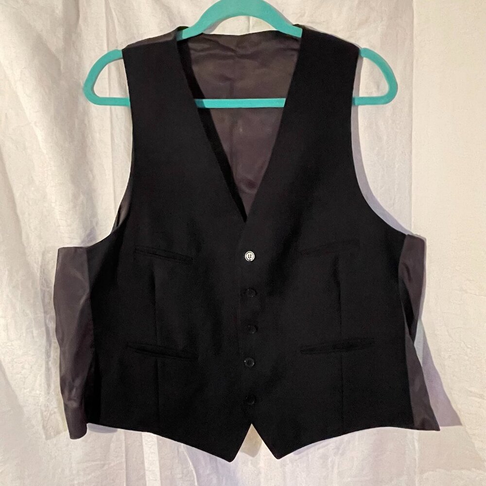 Black suit vest men's size S